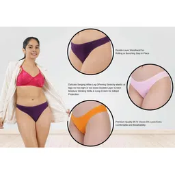 ORLIZEA Pack of 3 Women Low-Rise Cotton Blend Thongs image 3