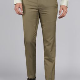 raymond Men Slim Fit Beige Polyester Trousers-picture-10