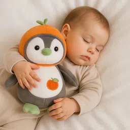 softvibe Pumpkin Penguin Soft Toy | Ultra Soft Cuddly Stuffed Animal |Cute Teddy Bear - 23 cm image 5