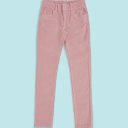 Pantaloons Junior Pink Cotton Regular Fit Trousers-image-4