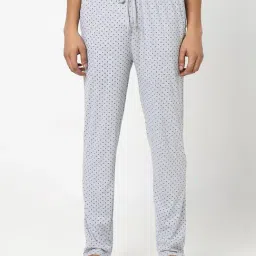 R&B Light Grey Cotton Relaxed Fit Printed Lounge Pants-picture-43