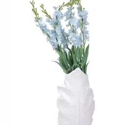 Aura White Textured Feather Ceramic Vase image 4