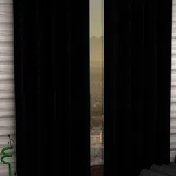 BELLA TRUE Black 2 Pieces Window Curtains-image-87