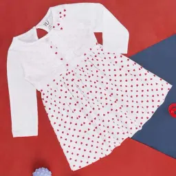 YU by Pantaloons Kids White & Pink Cotton Printed Full Sleeves Dress-image-21