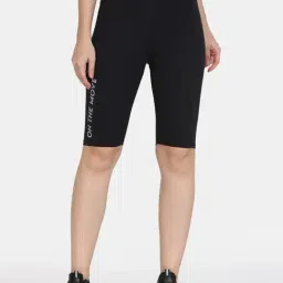 Zelocity by Zivame Black Printed Sports Shorts-image-30
