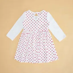 YU by Pantaloons Kids White & Pink Cotton Printed Full Sleeves Dress image 4