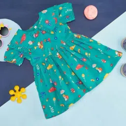 Pantaloons Baby Teal Blue Cotton Printed Dress-image-34