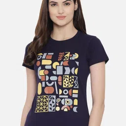 Tromko Women Pack of 3 Graphic Printed Round Neck Cotton Regular Fit T-shirts image 4