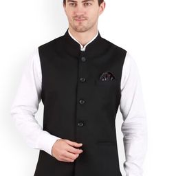 GRACYSHADE Mandarin Collar Jute Nehru Jacket-picture-6