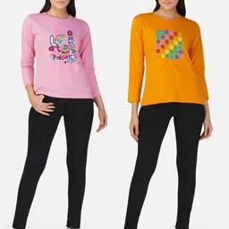 Metronaut Women 2 Printed Bio Finish Applique T-shirt image 4