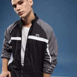 Slazenger Mock Collar Colourblocked Sporty Jacket-picture-15