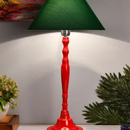 Homesake Red & Green Solid Handcrafted Bedside Standard Lamp-picture-41