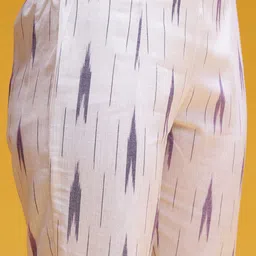 HERE&NOW Ikat Printed Pure Cotton Kurta with Trousers & With Dupatta image 5