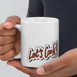 Mr UVD White & Orange Typography Printed Ceramic Matte Mug 350 ml image 3