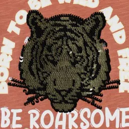 R&B Kids Brown Embellished Regular Fit T-Shirt image 5