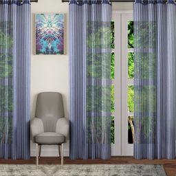 BELLA TRUE Blue Abstract Printed 4 Pieces Sheer Long Door Curtains-picture-36