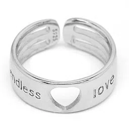 Shining Diva Fashion Platinum-Plated Silver-Toned Cubic Zirconia-Studded Finger Ring image 2