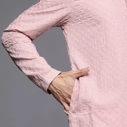 Manyavar Men Pink Ethnic Motifs Embroidered Kurta with Churidar image 2