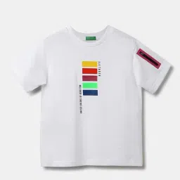 United Colors of Benetton Kids White Cotton Printed T-Shirt-picture-21