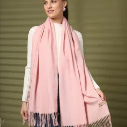 Mafadeny Pink Regular Fit Stole image 2