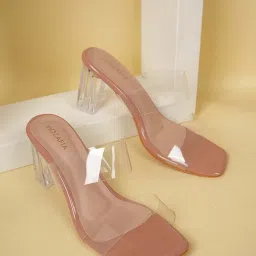 MOZAFIA Peach Women's Heel Sandals image 2