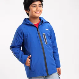 Pine Kids Light Winter Full Sleeves Hooded Solid Colour Sweat Jacket - Royal Blue-picture-27