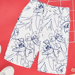 Pantaloons Junior Cotton Floral Printed Shorts - Bright White-picture-11