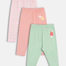 MINI KLUB Cotton Knit Pack Of 3 Ice Cream & Watermelons Printed Diaper Pajamas - Multi Colour-picture-27