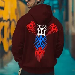 FastColors Men Printed Hooded Sweatshirt image 2