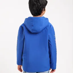 Pine Kids Light Winter Full Sleeves Hooded Solid Colour Sweat Jacket - Royal Blue image 3