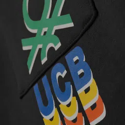 UCB Cotton Knit Full Length Lounge Pant With Text Print - Black image 3