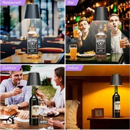 rose kuli Wireless Bottle Light 3 Color Stepless Dimming Rechargeable Touch Control Bottle Night Lamp image 5