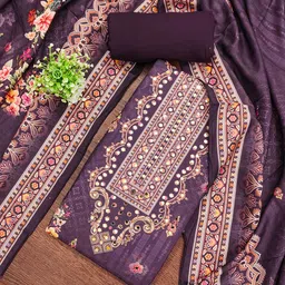 HERE&NOW Floral Printed Unstitched Dress Material-picture-32