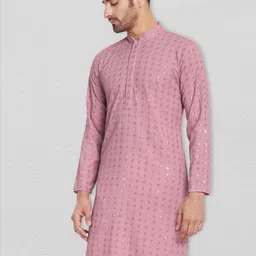Excent Men Embellished Festive Cotton Straight Kurta image 3