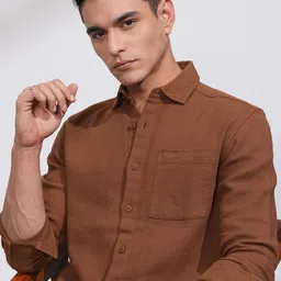 HIGHLANDER Men Dobby Textured Solid Oversized Overshirt-picture-29