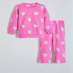 Hopscotch Girls Floral Printed Cotton Sweatshirt and Joggers-picture-8