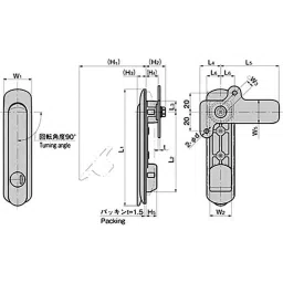 TAKIGEN Thin Flat Swing Handle Stainless Steel Hairline Processing, A-1464-L1-1-picture-46