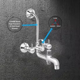 Gold Bell Flora Heavy Brass 3 In 1 Wall Mixer Set, 3-1-round-flora image 5