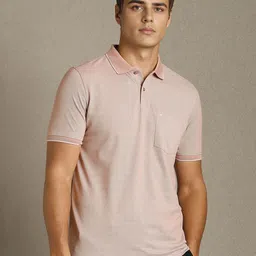 Louis Philippe Men Solid Polo Collar Pure Cotton T-shirt-picture-36
