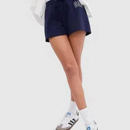 GAP Women Embroidered Mid-Rise Shorts-image-68
