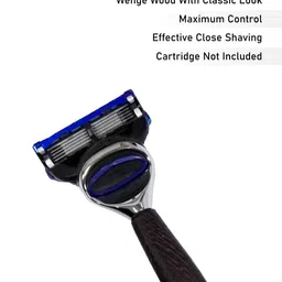 WAHL Traditional Barber Wenge Wood Shaving Razor with Fusion Connector image 2