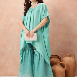 all about you Mirror Work Kaftan Kurta with Printed Sharara-picture-32