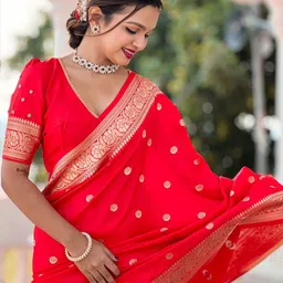 KAPADIYA FAB Woven Design Zari Silk Blend Banarasi Saree image 5