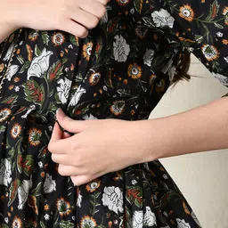 SILAKIVA Floral Printed Round Neck Maternity Anarkali Kurta image 5