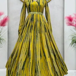 Krunal Raiyani Floral Print Crepe Fit & Flare Maxi Dress image 2