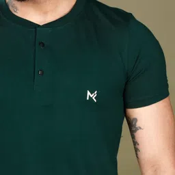 INKMAN Men Henley Neck Bio Finish T-shirt image 3