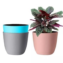 ORILEY Portable Flower Pot Plastic 10.5 inch Multicolour, ‎OR-FP05 (Pack of 3 Pcs)-picture-13