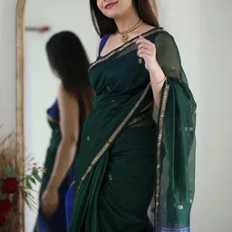 CaniBani Woven Design Zari Silk Blend Banarasi Saree image 3