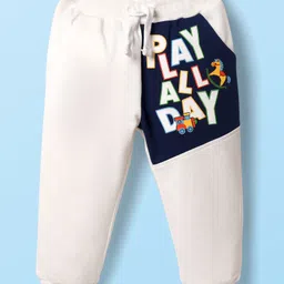 Babyoye 100% Cotton Knit Full Length Lounge Pant With Text Print - White-image-17
