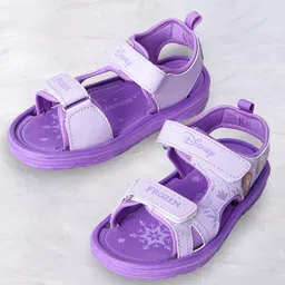 Kidsville Disney Frozen Featuring Anna & Elsa Designed Sandals With Velcro Closure - Purple-picture-19